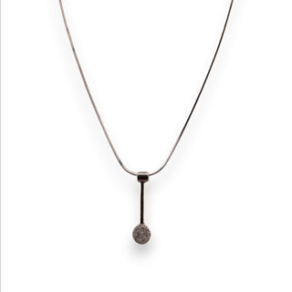 Reserved Grace sterling silver spoon pendant necklace with a 17-inch chain and textured circular detail