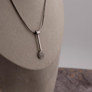 Reserved Grace sterling silver spoon pendant necklace on a 17-inch chain with a textured circular end
