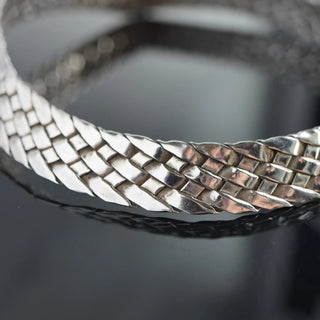 Reserved Grace Vintage Taxco Mexico 925 Sterling Silver Woven Collar Necklace - Necklaces Necklace