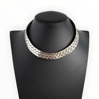 Reserved Grace Vintage Taxco Mexico 925 Sterling Silver Woven Collar Necklace - Necklaces Necklace