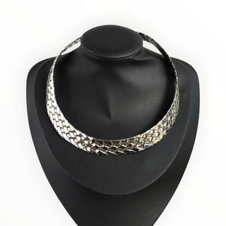 Reserved Grace Vintage Taxco Mexico 925 Sterling Silver Woven Collar Necklace - Necklaces Necklace