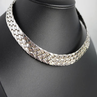 Reserved Grace Vintage Taxco Mexico 925 Sterling Silver Woven Collar Necklace - Necklaces Necklace
