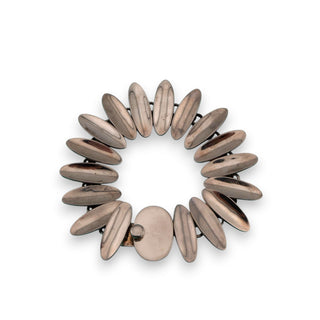 Reserved Grace vintage Taxco Mexican Modernist sterling silver sunburst link bracelet with polished convex oval links.