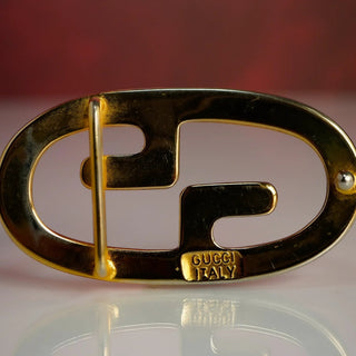 Reserved Grace Vintage Gucci Belt Buckle 1980s Interlocking G Hardware Italy - Belt Buckles Belt Buckle