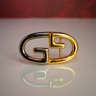 Reserved Grace Vintage Gucci Belt Buckle 1980s Interlocking G Hardware Italy - Belt Buckles Belt Buckle