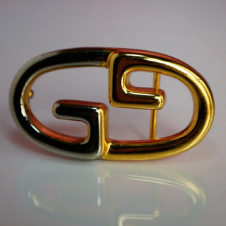 Reserved Grace Vintage Gucci Belt Buckle 1980s Interlocking G Hardware Italy - Belt Buckles Belt Buckle