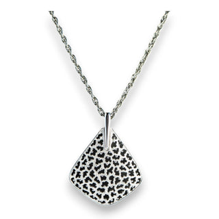 Reserved Grace vintage Crown Trifari silver tone pendant necklace featuring a mod leopard spot pattern on a long chain