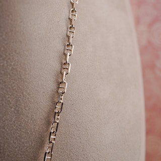 Reserved Grace vintage Italian sterling silver chain necklace with a detailed Rococo key pendant on a display bust
