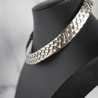 Reserved Grace Vintage Taxco Mexico 925 Sterling Silver Woven Collar Necklace - Necklaces Necklace
