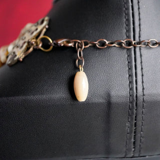Vintage Multi-Strand Glass Bead Necklace – Gold Tone & Neutral Hues