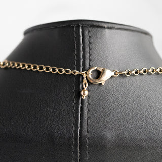 Vintage Gold Tone Rhinestone Y-Drop Necklace