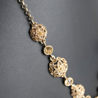 Vintage Gold Tone Rhinestone Y-Drop Necklace