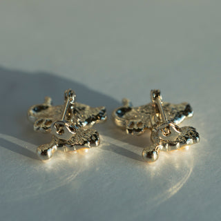 Vintage Brooch Pair Tiny Gold Tone French Poodle Design and Faux Pearls