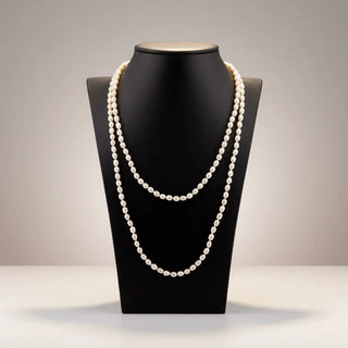 Reserved Grace Vintage Unknown Freshwater Pearl Elegant Beaded Opera-Length Necklace - 48" - Necklaces Necklace