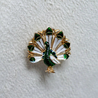 Reserved Grace Enamel Peacock Brooch - Uncategorized