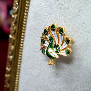 Reserved Grace Enamel Peacock Brooch - Uncategorized