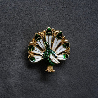 Reserved Grace Enamel Peacock Brooch - Uncategorized