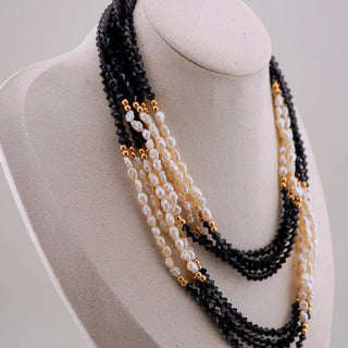 Reserved Grace Vintage JCM Jacmel Jewelry Freshwater Pearls Five-Strand Hand-Knotted Necklace - 32" - Necklaces Necklace