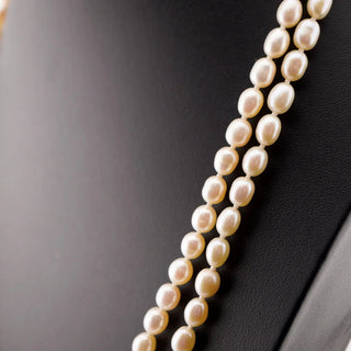 Reserved Grace Vintage Unknown Freshwater Pearl Elegant Beaded Opera-Length Necklace - 48" - Necklaces Necklace