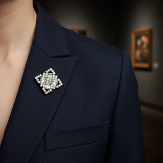 Reserved Grace Geometric Crystal Brooch - Brooches & Lapel Pins Brooch