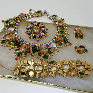 Reserved Grace Ornate Gemstone Statement Jewelry Set - Jewelry Sets Set
