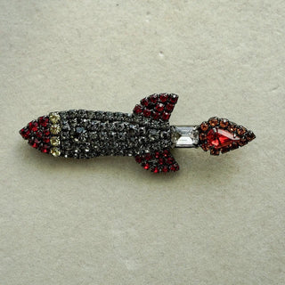 Reserved Grace Vintage Bettina Von Walhof Ornate Crystal Rocket Brooch -