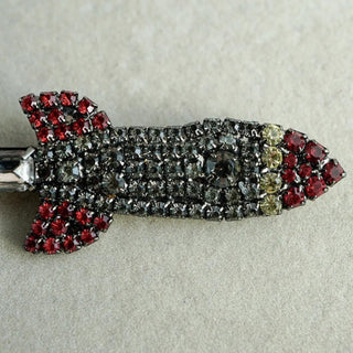 Reserved Grace Vintage Bettina Von Walhof Ornate Crystal Rocket Brooch -