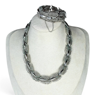 Reserved Grace Leaf Motif Necklace and Bracelet Set - Jewelry Sets Set