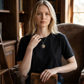 Reserved Grace Silver Sun Pendant Necklace Sterling Silver Chain -16" - Necklaces