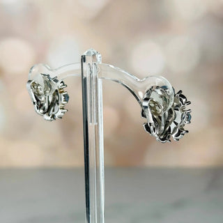 Reserved Grace Rare Signed Trifari Blue Aurora Floral Earrings - Earrings Earrings
