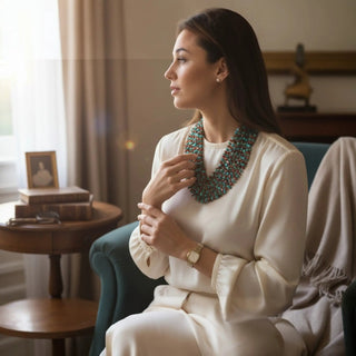 Reserved Grace Vintage 8-Strand Turquoise and Carnelian Chip Necklace with Sterling Silver Toggle Clasp — 18 Inch - Necklaces Pendant