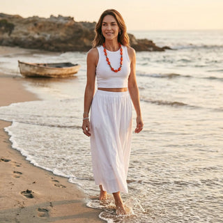 Reserved Grace Landinho Vintage Amber Necklace with Cognac Faceted Beads and Sterling Silver Accents - 18" - Necklaces