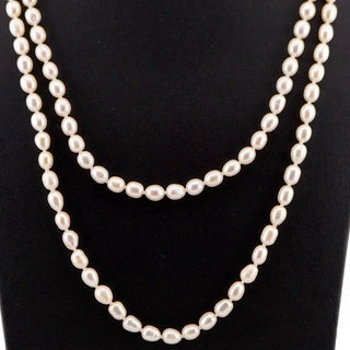 Reserved Grace Vintage Unknown Freshwater Pearl Elegant Beaded Opera-Length Necklace - 48" - Necklaces Necklace