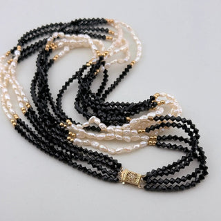 Reserved Grace Vintage JCM Jacmel Jewelry Freshwater Pearls Five-Strand Hand-Knotted Necklace - 32" - Necklaces Necklace