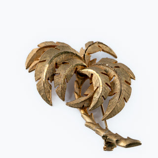 Vintage Spanish Damascene Palm Tree Brooch Pin