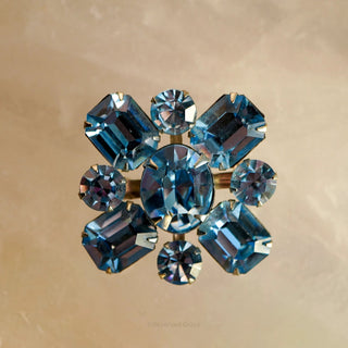 Vintage Mixed Lot Blue Rhinestone Brooches and Pins Collection by Reserved Grace