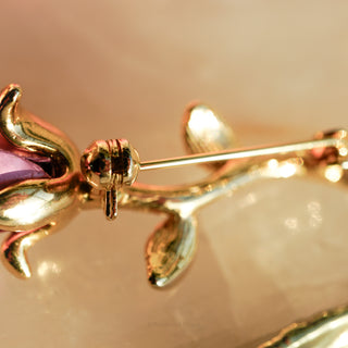 Vintage Mixed Lot Elgin American Cloisonne Rose Brooches