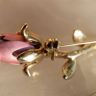 Vintage Mixed Lot Elgin American Cloisonne Rose Brooches