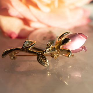 Vintage Mixed Lot Elgin American Cloisonne Rose Brooches