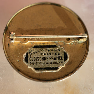 Vintage Mixed Lot Elgin American Cloisonne Rose Brooches